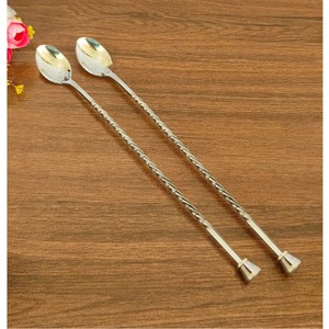 Cuillère à mélanger en acier inoxydable torsadé de qualité supérieure, élégant agitateur à cocktail, outil professionnel pour bar et boissons - Product Image 6