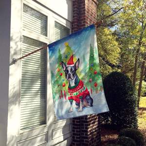 Boston Terrier Christmas Large Yard Banner Artwork Multicolor Polyester <b>House</b> <b>Sign</b> for Porch Sleeve Pole Decorative Wall <b>Hanging</b> - Product Image 2