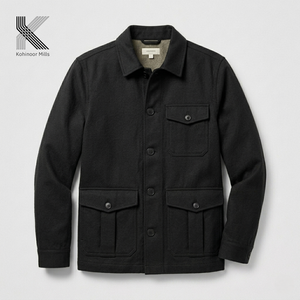 OEM Custom Men’s <b>Chore</b> <b>Jacket</b> 2025 Design Organic Cotton Canvas Work <b>Jacket</b> Shirt Style Utility <b>Jacket</b> Wholesale Manufacturer - Product Image 5