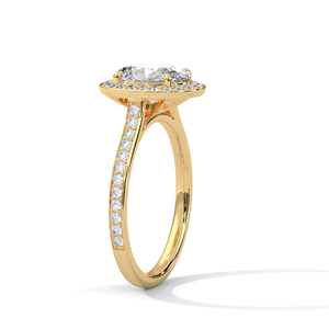 Anillo de Diamantes Cultivados en Laboratorio de Oro de 14K, Anillo de Compromiso de Oro Sólido de 18K para Mujer, Estilo Clásico, Certificado IGI, Anillo de Compromiso, Aniversario - Product Image 6