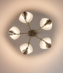 Lámpara de Techo Decorativa Estilo Moderno de Mediados de Siglo, 5 Brazos, Latón, Tipo Sputnik, LED Regulable, Retro, para Dormitorio, Oficina en Casa - Product Image 5