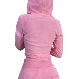 2024 ensemble de vêtements de détente personnalisé confortable bambou Modal coton côtelé vêtements de salon gilet court sweat-shirt pantalon deux 2 pièces ensemble pour les femmes - Product Image 3