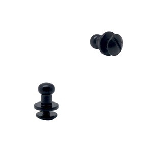 MING KEE METAL 6mm Matt Black Head Collar <b>Stud</b> for Leather Belt Use of Thin or Thick Strap with Round Ball Metal Collar <b>Studs</b> - Product Image 2