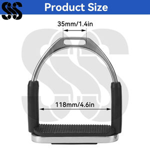 Étriers de sécurité Flexi pour chevaux avec côtés en caoutchouc absorbant les chocs, repose-pieds antidérapants en acier inoxydable - Tailles et couleurs personnalisables - Product Image 2