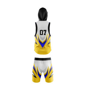 Ensemble de maillots de compression respirants imprimés pour l'entraînement d'équipe de football américain 7v7 avec capuche par sublimation - Product Image 3