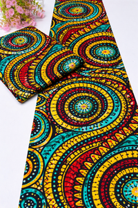 Tissu en coton imprimé Ankara africain traditionnel pour la confection de vêtements, l'artisanat et la mode - Product Image 1