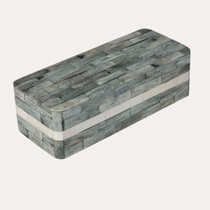 Handmade Bone Inlay Decorative <b>Storage</b> <b>Box</b> Modern Rectangle Wood Resin MDF Jewelry Case with Carton Packaging - Product Image 3
