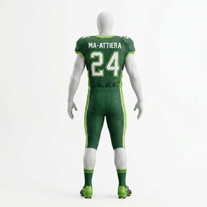 Custom Men's Green Lime American Football Uniform <b>Padded</b> Jersey <b>Pants</b> Set Sports Team Apparel - Product Image 2