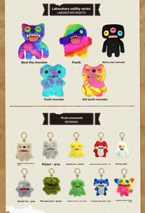 Porte-clés en peluche authentique, modèle pendentif Monstre à dents énormes, style Funky Tooth Treasure, poupée moche-mignonne, 5-7 ans - Product Image 4