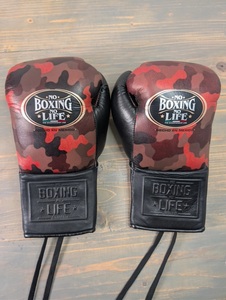 No Boxing No Life Mexican Style Camo Leather Boxing Gloves Lace-Up Stretch Non-Slip Adjustable Wrist <b>Strap</b> MMA Training Gear for - Product Image 1