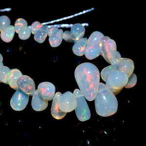 Ópalo de Etiopía Welo, 4x6mm-6x9mm, forma de lágrima suave, cuentas briolette, ópalo de fuego etíope natural, cuentas sueltas para joyería. - Product Image 3