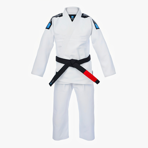 Uniforme de Artes Marciales de Grado Profesional, Gi Blanco con Mezcla de Algodón Resistente y Cinturón Rojo Brillante para Entrenamiento y Práctica - Product Image 6