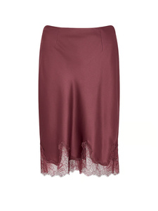 Conjunto de Dos Piezas de Lencería de Seda Satén Borgoña para Mujer, sin Mangas, con Encaje, Largo hasta la Rodilla, Elegante Ropa de Dormir para Primavera - Product Image 6