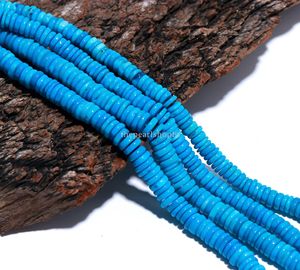 Perles de Turquoise Naturelle Heishi en Forme de Pneu 6-7mm, Perles Lisses en Turquoise en Forme de Roue, Prix de Gros, Fil de Perles de Pierres Précieuses en Vrac 16 Pouces - Product Image 4