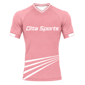 Manufacturer Baby Pink Football Jersey <b>Shorts</b> Set Breathable Athletic Team Uniform Training Wear Performance Sports Clothing - Product Image 3
