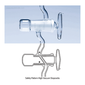 Robinet de vidange en verre borosilicate à angle droit, à motif de sécurité, haute résistance pour systèmes sous vide - Product Image 2