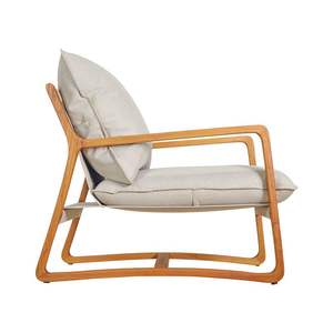 Fauteuil lounge en teck de qualité supérieure avec coussin confortable pour salon et espaces d'accueil - Product Image 3