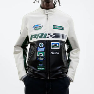 High Quality PU Leather <b>Jacket</b> For European And American Men And Teenagers Winter Long Stand Collar <b>Punk</b> <b>Jacket</b> - Product Image 1