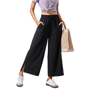 Pantalones Acampanados OEM 2026, Nueva Llegada, Pantalones Casuales Holgados para Mujer, Estilo Deportivo, Color Sólido, Pantalones Deportivos de Algodón - Product Image 6
