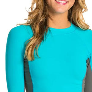 Women Long Sleeve Rash Guard Sublimation <b>Printed</b> Beach Classics Short Sleeve Zipped Rash Shirt <b>Surfing</b> - Product Image 5