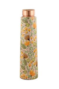 Floral Print Copper Water Bottle Nature Inspired Designer Drink Bottle Reusable Travel Bottle For Home Office And Daily Use - Product Image 6