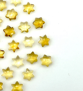 Perles de citrine naturelle en forme de petite étoile, 6 mm, perles de citrine sculptées en étoile pour la création de bijoux, pierres précieuses à six faces. - Product Image 4