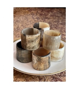 2025 luxueux 4 pièces ensemble fabriqués à la main corne ronds de serviette Conceptions uniques Couleurs vibrantes pour salle à manger élégante mariages hôtels fêtes - Product Image 4