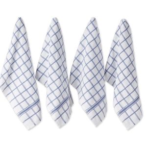 Serviettes de cuisine en coton à carreaux, rectangulaires, tissées, écologiques, chiffons à vaisselle, motif bleu et blanc - Product Image 2