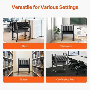 Stazione di ricarica mobile per 16 dispositivi, fino a 15,6 pollici di dimensione dello schermo, carrello di ricarica da pavimento per ufficio e aula - Product Image 2