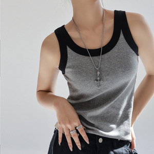 Women's Racerback Tank <b>Top</b> Basic Ribbed Knit <b>Cami</b> Casual Sleeveless Slim Fit Summer Polyester <b>Tops</b> - Product Image 5
