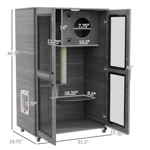 Appartamento per Gatti Stile Villa con Ruote, Tiragraffi e Tirapiedi per Gatti - Product Image 2
