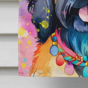 Scottish Terrier Hippie gran poste de porche decorativo patio Banner Multicolor colgante de pared poliéster casa tamaño ilustraciones Multicolor - Product Image 4