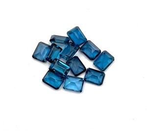 Topacio Azul de Londres Natural, Corte Octogonal, Piedras Sueltas de 7mm y 9mm, Topacio Azul Facetado, Venta al Por Mayor para Fabricación de Joyería en India - Product Image 3
