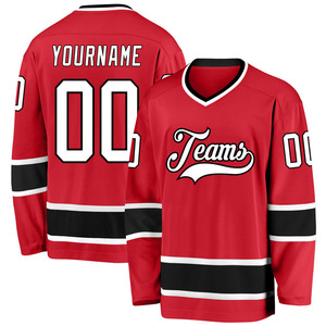 Ensemble de maillots de hockey sur glace unisexe imprimés en sérigraphie, manches longues, en spandex/polyester, service OEM, maillot de hockey sur glace à manches longues - Product Image 3