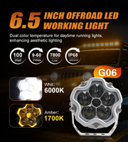 Feux de travail LED tout-terrain 6,5 pouces, feux de conduite LED pour camion 4x4, SUV, feux de travail LED pour voiture tout-terrain, Jeep 4x4