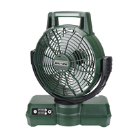 Ventilateur oscillant électrique de 12 pouces avec lumière, batterie au lithium 2500 mAh, 3 pales rotatives, vent puissant, commande par bouton, pour voiture, extérieur, maison, camping-car