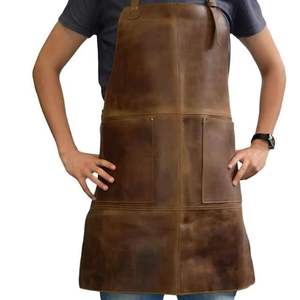 Delantal de barbacoa de cuero térmico sin mangas, clásico y duradero para hombre, de media longitud, con diseño tejido y logotipo personalizado - Product Image 2