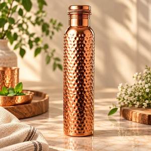 Copper <b>Water</b> <b>Bottle</b> with Lid Portable Pure <b>Metal</b> Flask Featuring Double Wall Eco-Friendly Large Capacity Outdoor Use - Product Image 1