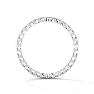Bague Éternité Chic en Argent Sterling avec Diamant Taille Émeraude, Bijou Empilable de Mariage et Fiançailles en Diamant de Laboratoire - Product Image 3