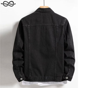 Chaqueta de Mezclilla Negra para Hombre, con Bolsillos con Solapa, Cierre de Botones, Manga Regular, Estilo Casual, Chaquetas de Moda - Product Image 2