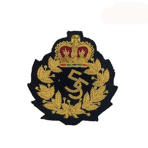 Écussons en tissu toile brodés sur mesure faits à la main avec fil de bullion, broderie 3D, badges de mode JI-EB-02 pour uniformes et chapeaux - Product Image 3