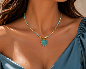 Timeless Malachite <b>Heart</b> Charm Necklace – Elegant Fashion Jewelry for Women - Product Image 1
