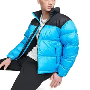 Yüksek kalite toptan kış kabarcık kalın aşağı balon ceket ile ayrılabilir kapşonlu uzun kollu az 2 parça ceket erkekler için