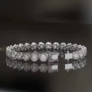Lab Grown Diamond Tennis <b>Bracelet</b> for Women 18K <b>Solid</b> Gold Elegant Wedding <b>Bracelet</b> & Bangle - Product Image 2
