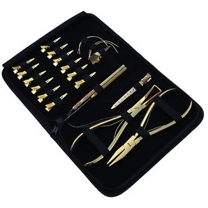 High Quality Hair Extension Kit for Salon with Wig Thread Curved <b>Needles</b> Micro <b>Beads</b> Crimping Plier Loop Hook Accessories Set - Product Image 1