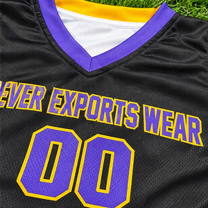Uniforme de Baloncesto Negro y Morado Personalizado Directo de Fábrica, Conjunto de Camiseta con Cuello en V y Pantalones Cortos, Ropa Deportiva al Por Mayor - Product Image 3