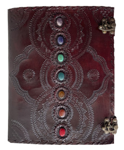 Genuine Leather A6 Sewing Seven Chakra Medieval Stone Embossed Handmade Journal Sketch <b>Book</b> Office Diary College <b>Note</b> <b>Book</b> - Product Image 4
