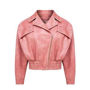 Chaqueta Bomber de Invierno Personalizada para Mujer, de Spandex/Poliéster, con Forro de Viscosa Transpirable, Estilo Vintage Occidental, con Cierre Rosa - Product Image 1