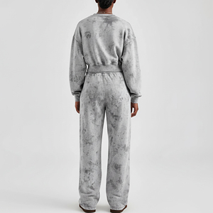 Ensemble de survêtement polaire long à capuche en dentelle vintage pour femme, 100 % coton respirant, vente chaude OEM/ODM - Product Image 5