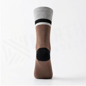North Approach Crew <b>Socks</b> Solid <b>Brown</b> Breathable Knitted for Adults Casual Daily Wear - Product Image 2